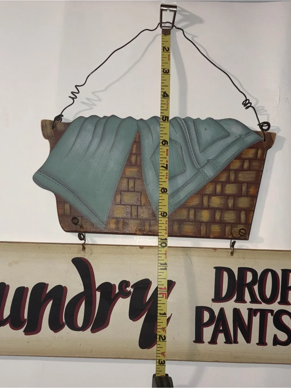Laundry Drop Your Pants Here Wall Sign - Teal Towels